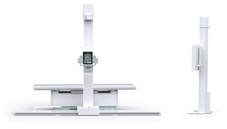 What are the advantages of the mechanical structure of the flat panel DR in clinical applications? 
